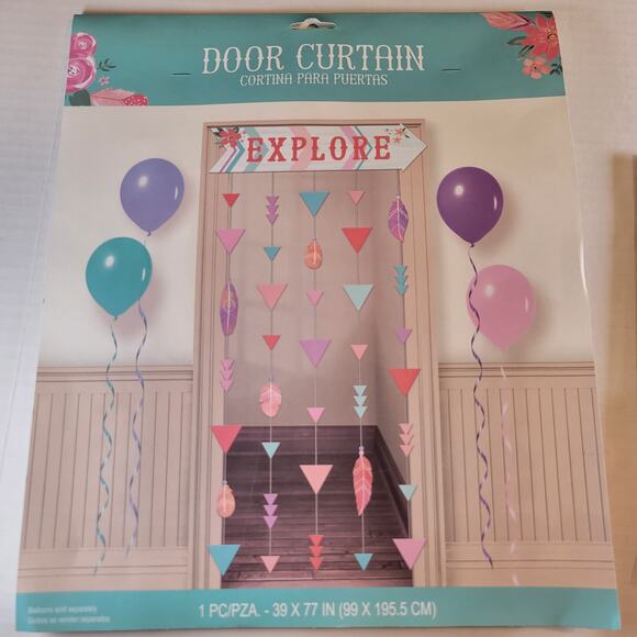 Boho Party Decorations Set Backdrop Swirls Door Curtain Table Decor Birthday - Picture 14 of 16